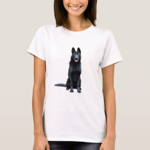 T-shirt Chien berger noir allemand aquarelle peinture d'ar
