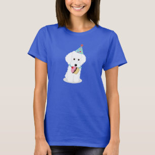 T-shirt Chien blanc de partie de caniche