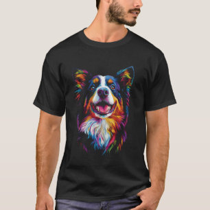 T-shirt Chien Border Collie Pop Art