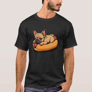T-shirt Chien Bouledogue Français Bun Hotdog Frenchie