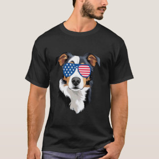 T-shirt Chien Bouvier Australien Drapeau Américain Patriot
