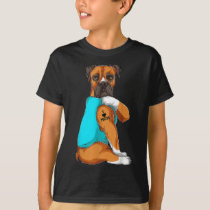 T-shirt Chien Boxer I Love Maman Tattoo Vêtements Chien Ma