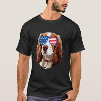 T-shirt Chien Brittany Spaniel Drapeau Américain Patriotiq