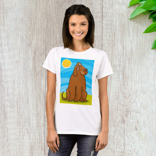 T-shirt Chien Brun Géant Drôle Assis au Soleil