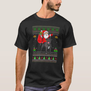 T-shirt Chien C de Red Riding Père Noël Staffordshire Bull