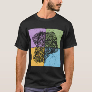 T-shirt Chien Carlin Adorable Esthétique Rétro