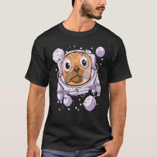 T-shirt Chien Carlin Astronaute Espace Animal Graphique