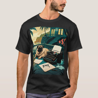 T-shirt Chien Carlin avec une fourrure brillante et un sty