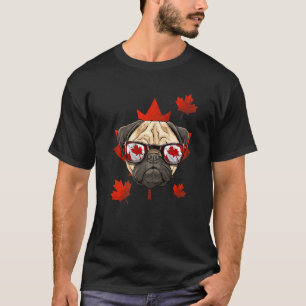 T-shirt Chien Carlin Canadien Drapeau Patriotique de la Fe