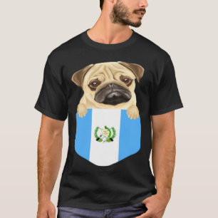 T-shirt Chien Carlin Drapeau Du Guatemala Dans La Poche