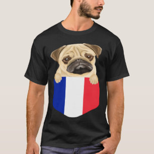 T-shirt Chien Carlin Drapeau France Dans Poche