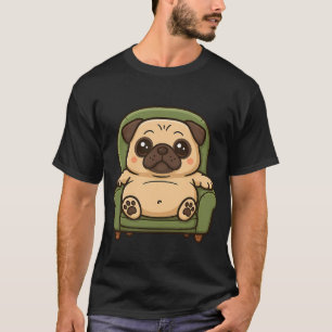 T-shirt Chien Carlin Paresseux sur Fauteuil