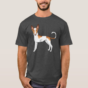 T-shirt Chien Cartographié blanc et rouge Ibiza Hound liss