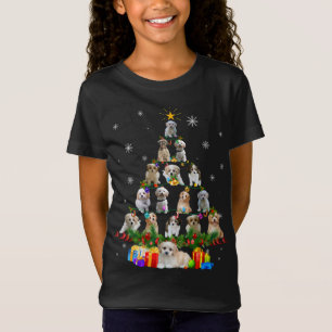 T-Shirt Chien Cavachon Noël Arbre Lumières Drôle Chien Noë