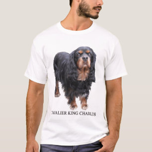 T-shirt Chien cavalier noir et Brown du Roi Charles
