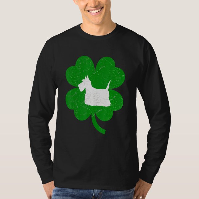 T-shirt Chien Cesky Terrier Shamrock Saint Patrick Jour S (Devant)