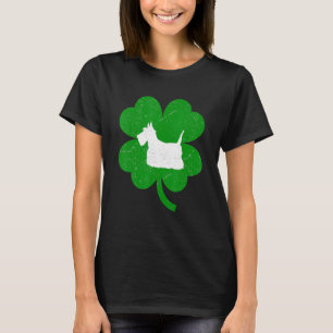 T-shirt Chien Cesky Terrier Shamrock Saint Patrick Jour S