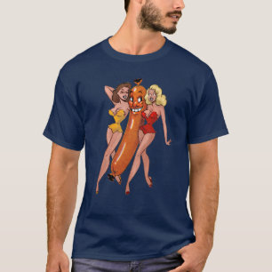 T-shirt Chien chaud avec les dames