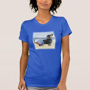 T-shirt Chien chaud   Chiot Dans Les Troncs De Baignade