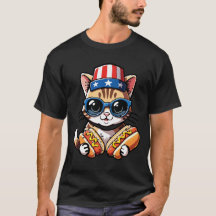 Chien Chaud de Chat Drôle Quatre Juillet Amateur d