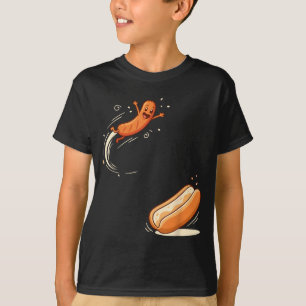 T-shirt Chien Chaud Drôle Saute Dans La Bun Saucisse Bbq H