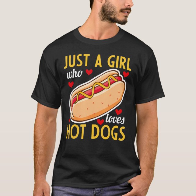 T-shirt Chien Chaud Manger Chien Chaud Juste Une Fille Qui (Devant)