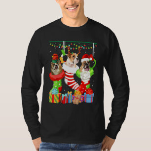T-shirt Chien Chaussettes de Noël Bulldog Anglais Pyjama X