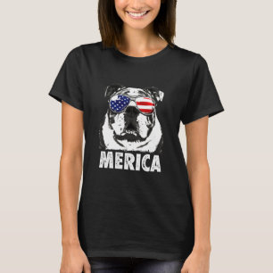 T-shirt Chien-chien anglais Merica Hommes Femmes Drapeau a