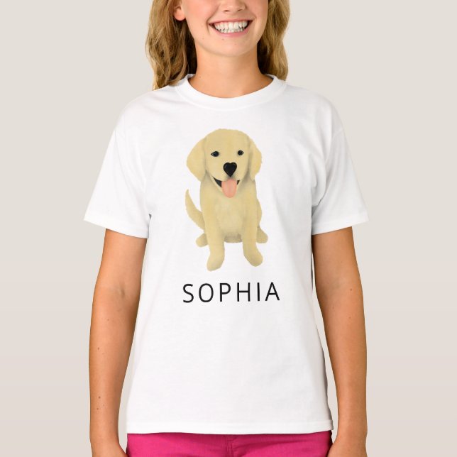T-shirt Chien Chien Chien Chien Chien Chien Mignonne Golde (Devant)