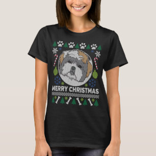 T-shirt Chien Chih Tzu brasse un laide de Noël moche