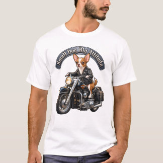 T-shirt Chien Chihuahua Motard Cool à Vélo Moto