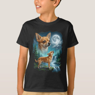 T-shirt Chien Chihuahua nuit au clair de lune art chihuahu
