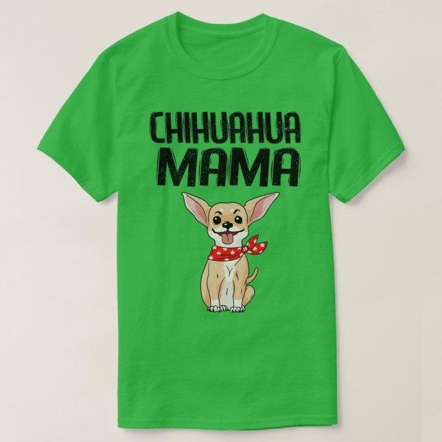 T-shirt Chien Chihuahua Teacup Chiot Mama mignonne Céleste (Design devant)