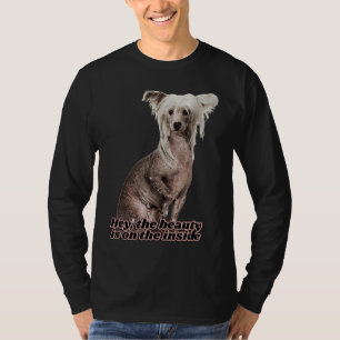T-shirt Chien chinois à crête nu Maman Papa La beauté est