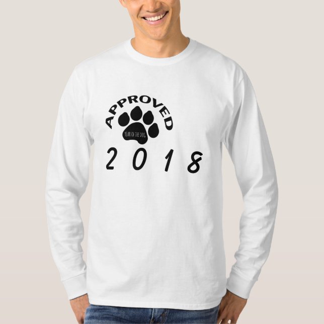 T-shirt Chien chinois approuvé personnalisé Année manches  (Devant)