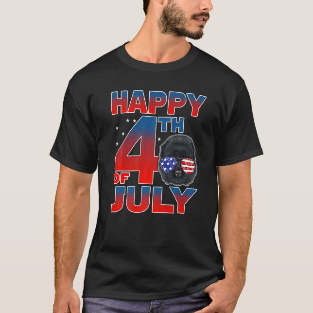 T-shirt Chien Chow 4 juillet Drapeau Amérique Patriotique  (Devant)