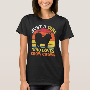 T-shirt Chien Chow Chow Vintage Juste Une Fille Qui Aime