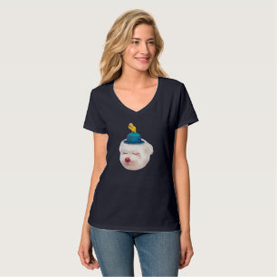 T-shirt Chien Clown Rêveur : Bichon Sourire avec Chapeau B