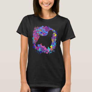 T-shirt Chien Cocker Spaniel Anglais Art Aquarelle Rose