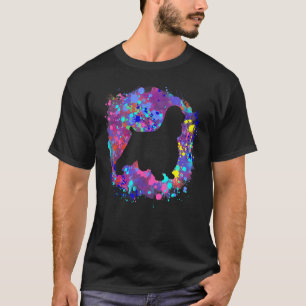T-shirt Chien Cocker Spaniel Anglais Art Aquarelle Rose