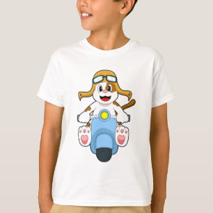 T-shirt Chien comme Biker avec Scooter.PNG