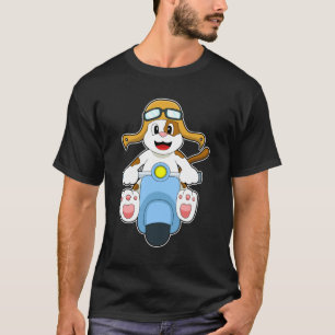 T-shirt Chien comme Biker avec Scooter.PNG