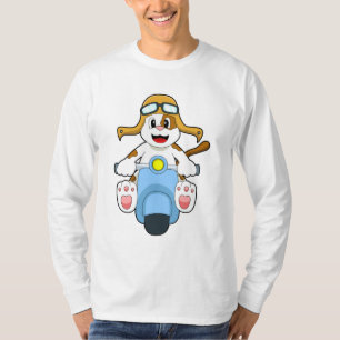 T-shirt Chien comme Biker avec Scooter.PNG
