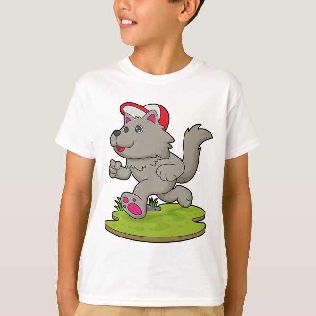 T-shirt Chien comme coureur avec Casquette (Devant)