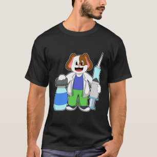 T-shirt Chien comme docteur avec seringue
