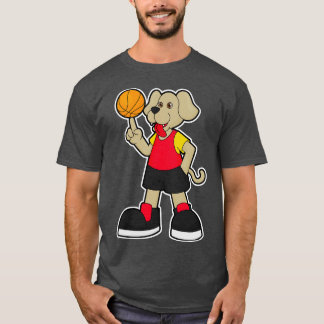 T-shirt Chien comme joueur de basket-ball avec Basketball 