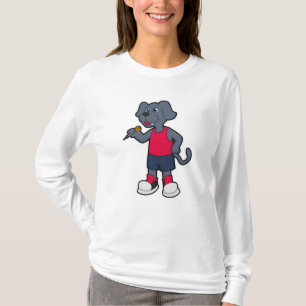 T-shirt Chien comme joueur de fléchettes avec fléchettes