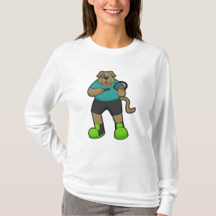 T-shirt Chien comme joueur de tennis avec raquette de tenn