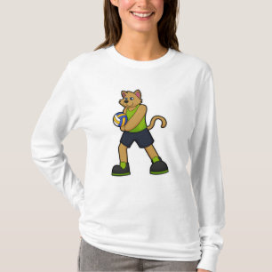 T-shirt Chien comme joueur de volleyball avec volleyball