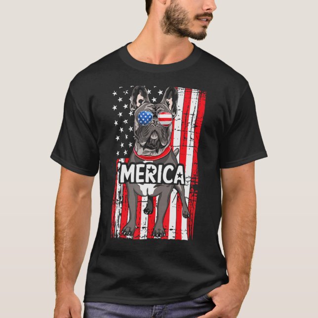 T-shirt Chien Cool américain de l'Amérique de l'Amérique d (Devant)